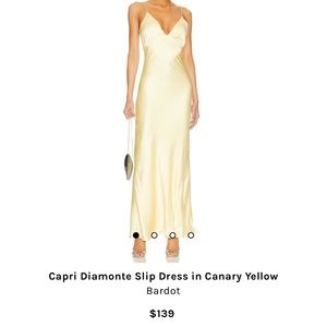 Bardot Size 4 Capri Diamonte Slip Dress in Canary Yellow